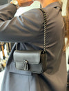 The Mini Shoulder Bag Leather J Marc Black Gunmetal