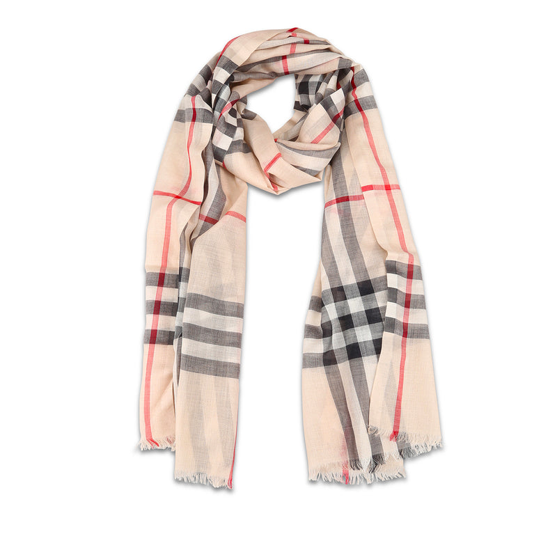 Giant Check Gauze Scarf